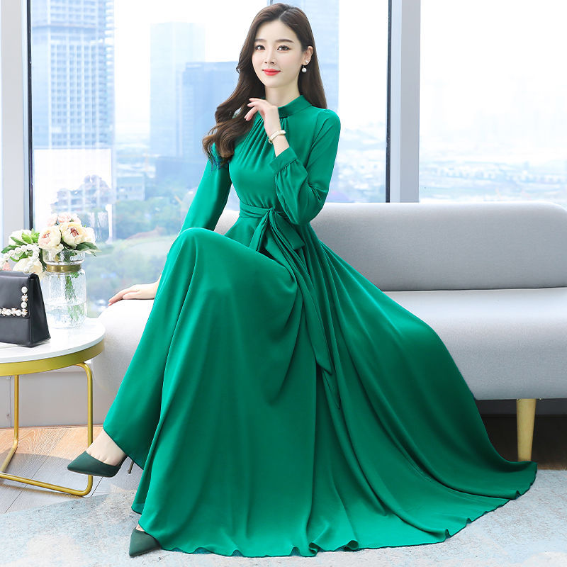 Fashion Women's Solid Color Chiffon Dress