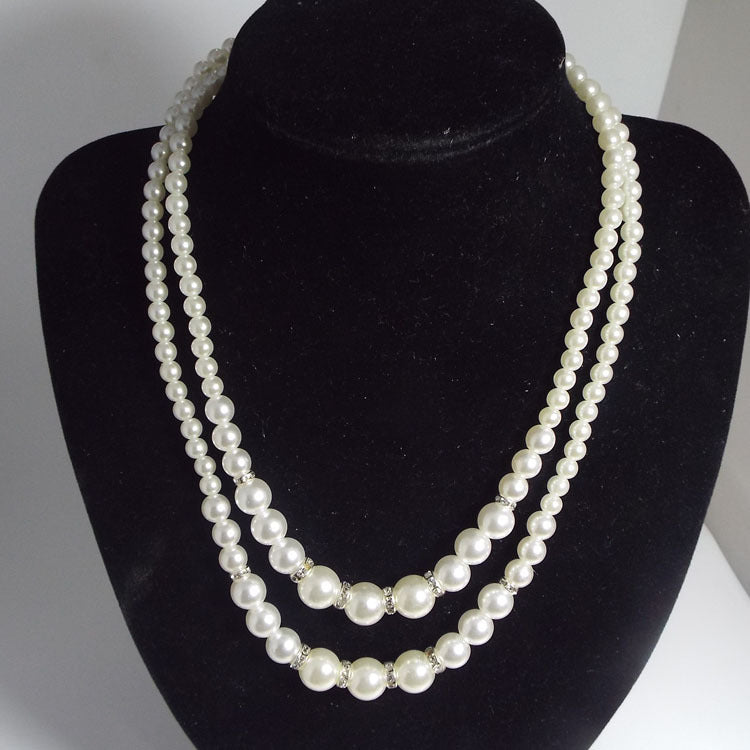 Necklace Korean Style/Double Layer Pearl Necklace