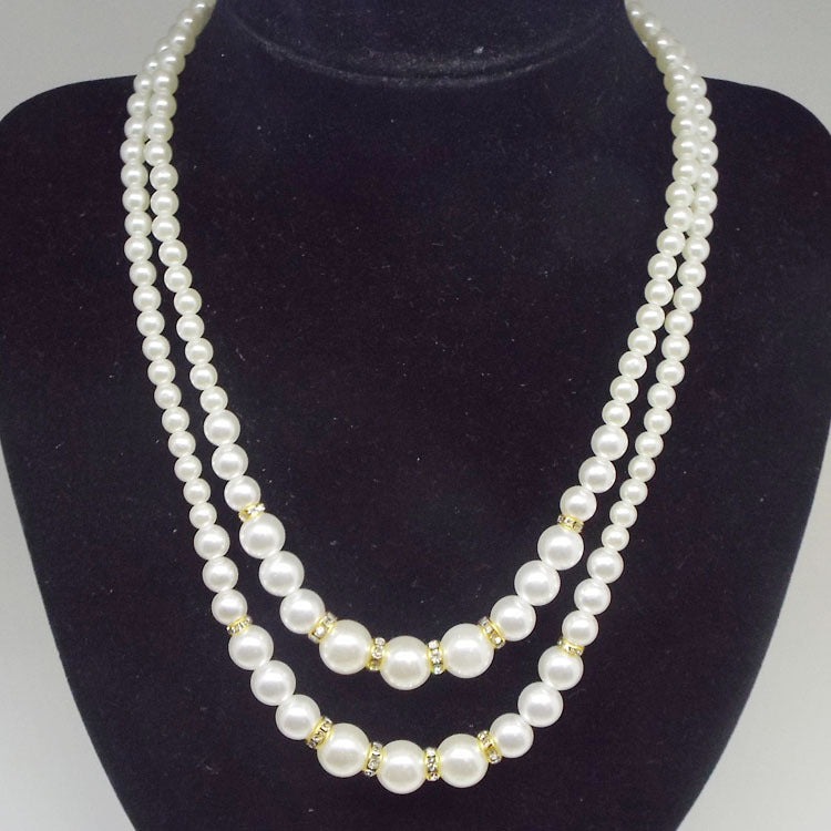 Necklace Korean Style/Double Layer Pearl Necklace