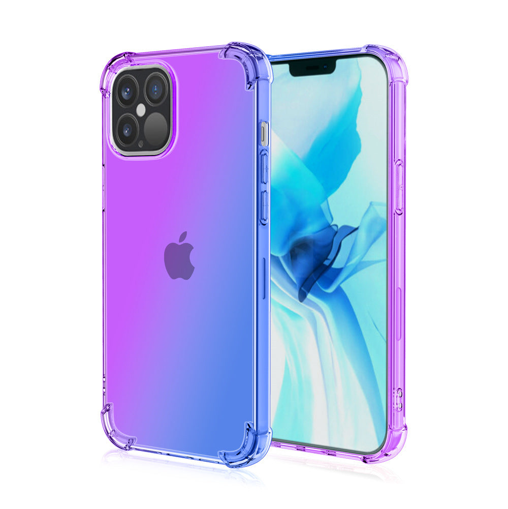 Iphone14 Four-corner Drop-proof Apple 14pro Mobile Phone Case Iphone13pro Gradient Color Is Suitable