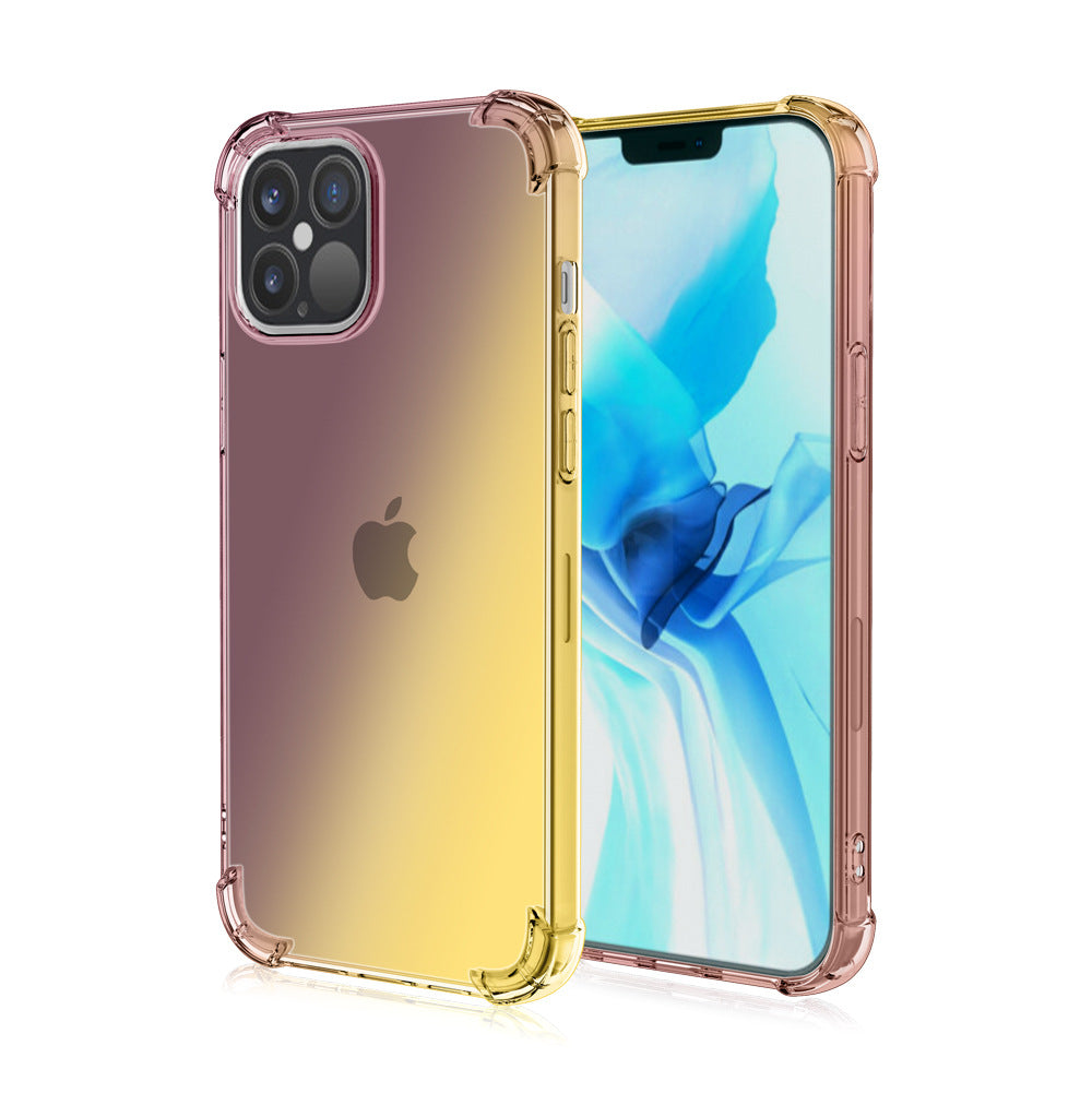 Iphone14 Four-corner Drop-proof Apple 14pro Mobile Phone Case Iphone13pro Gradient Color Is Suitable