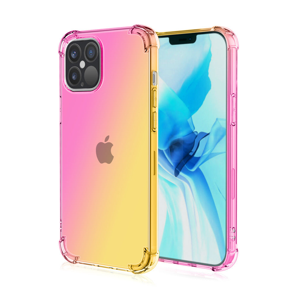 Iphone14 Four-corner Drop-proof Apple 14pro Mobile Phone Case Iphone13pro Gradient Color Is Suitable