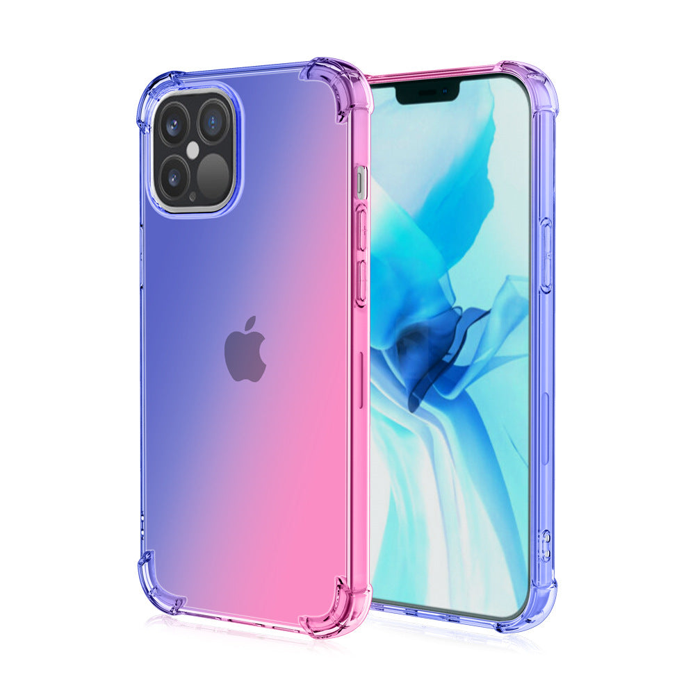 Iphone14 Four-corner Drop-proof Apple 14pro Mobile Phone Case Iphone13pro Gradient Color Is Suitable