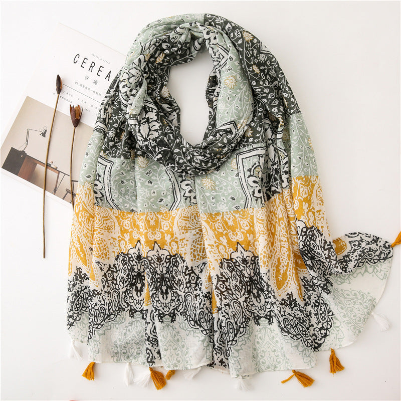 Yarn Cotton And Linen Feel Scarf