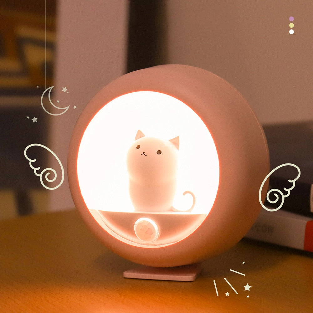 Creative Body Induction Cat Night Light Pet Bedroom Atmosphere Motion Sensor Bedroom Lamps