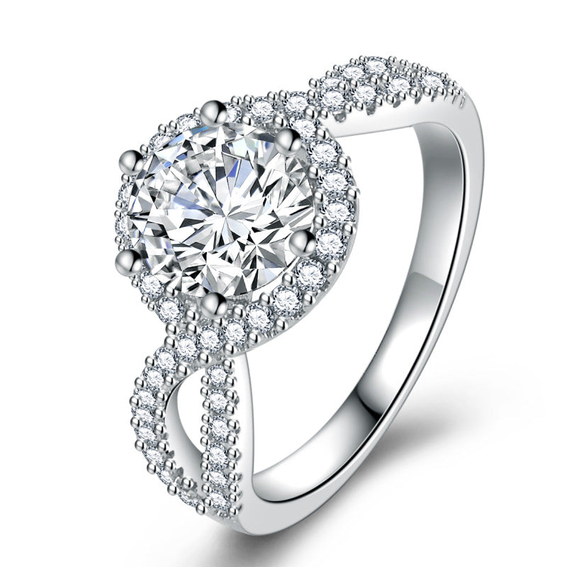 Zircon Micro-Engagement Wedding Ring