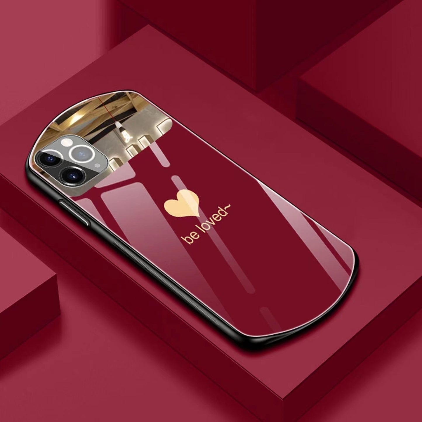 New Love iPhone case Red Style Oval Glass