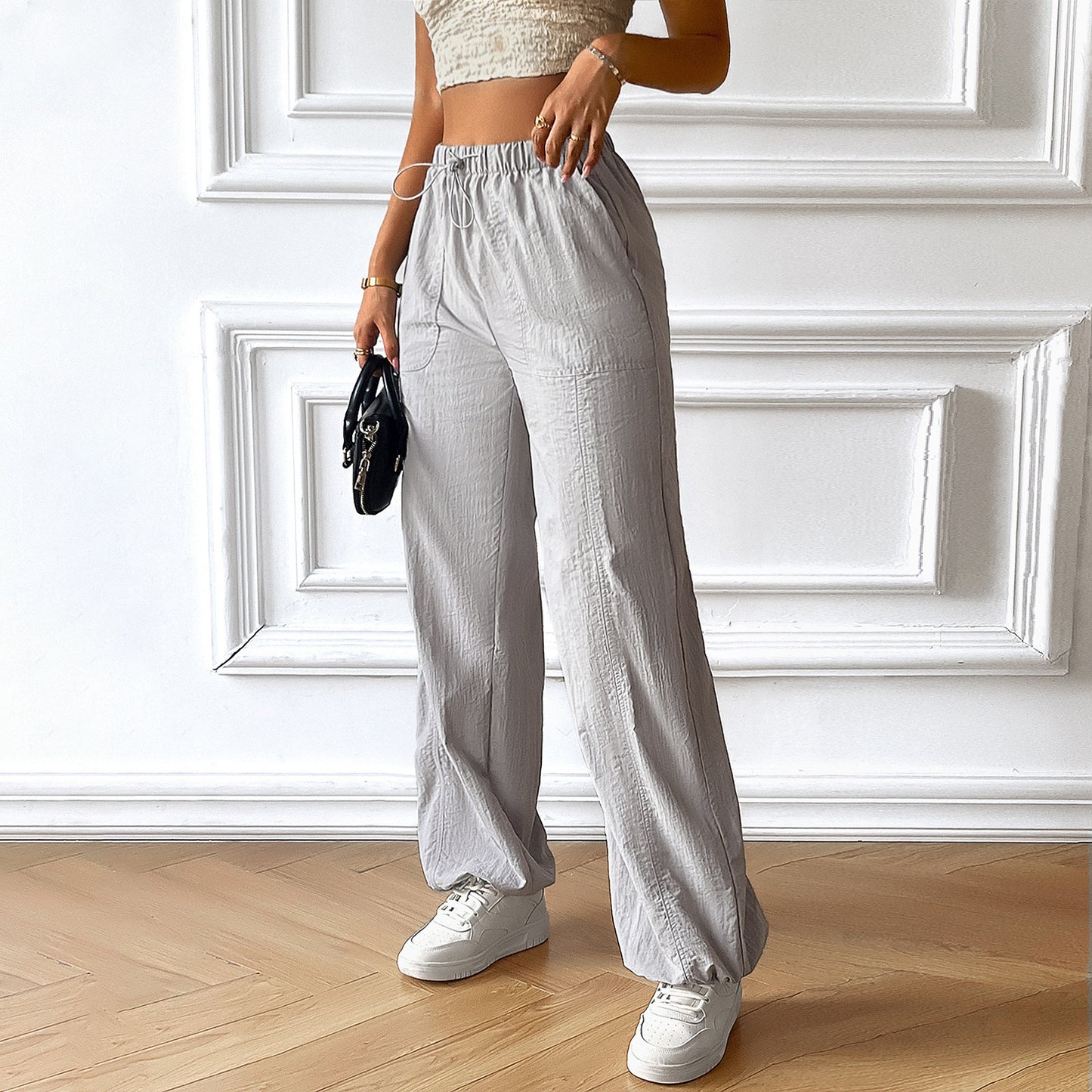 Women's Fashion Casual Loose-fitting Wide-leg Trousers