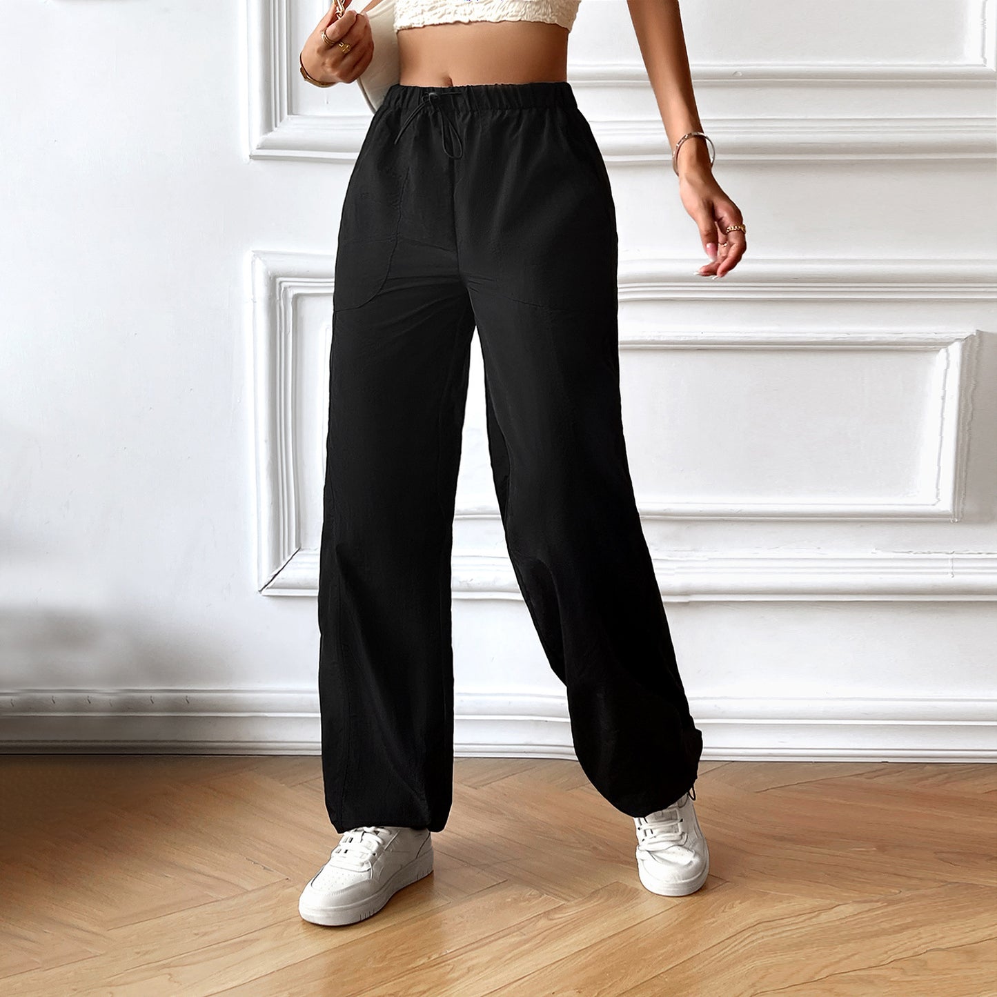 Women's Fashion Casual Loose-fitting Wide-leg Trousers