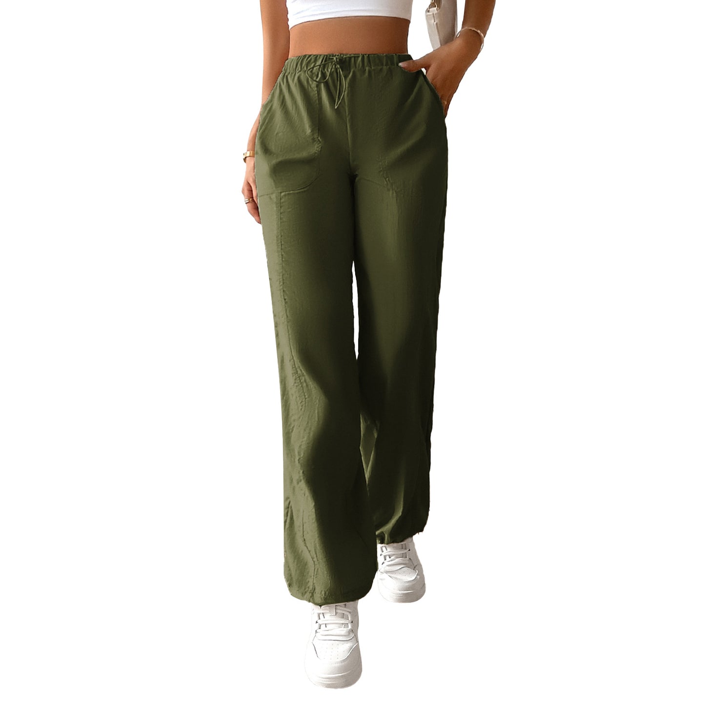 Women's Fashion Casual Loose-fitting Wide-leg Trousers