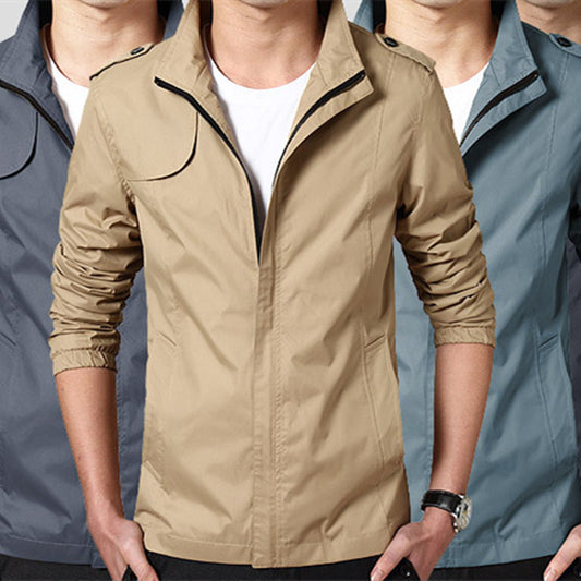 Men's Fashion Casual Solid Color Slim Jacket