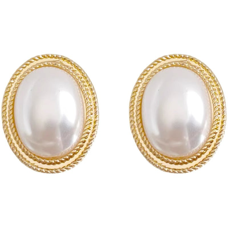 French Retro Baroque Pearl Earrings