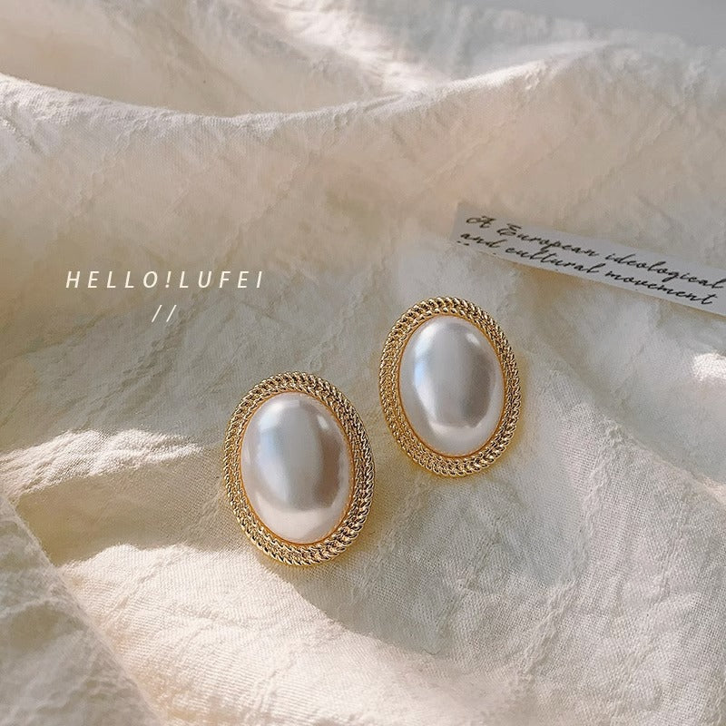 French Retro Baroque Pearl Earrings