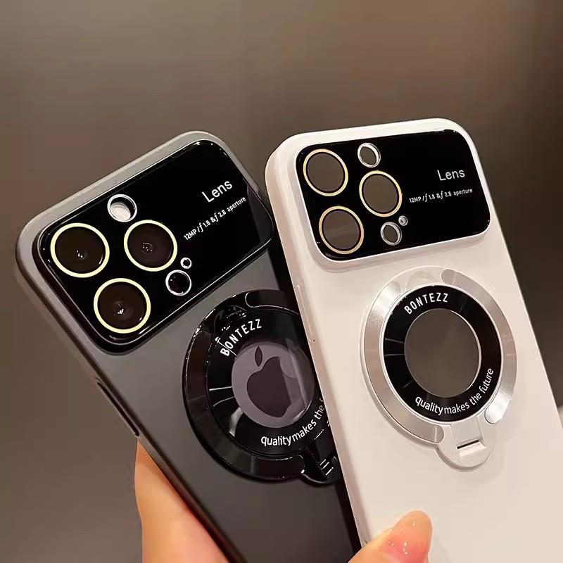 Magnetic Suction Bracket Large Window Apple Mobile Phone Case