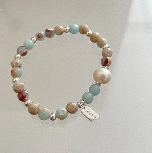 Natural Agate Stone Beaded Bracelet