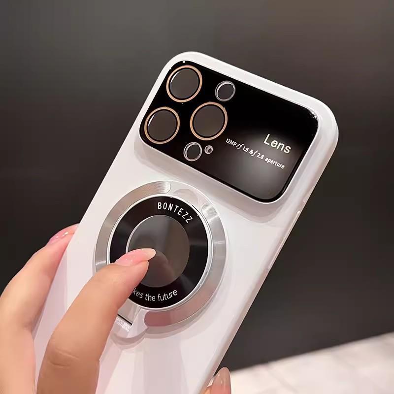 Magnetic Suction Bracket Large Window Apple Mobile Phone Case