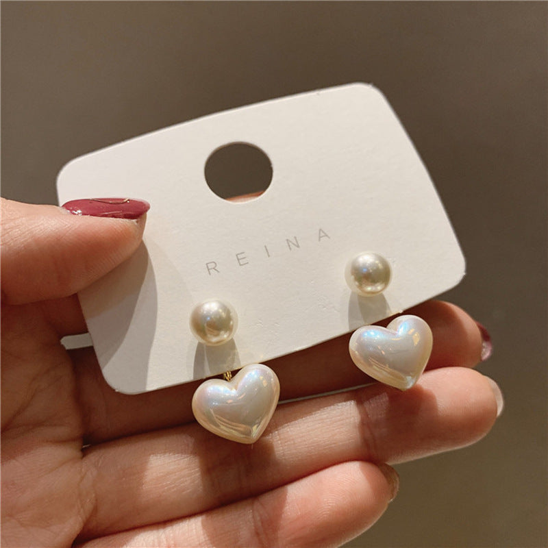 Silver Love Pearl Earrings